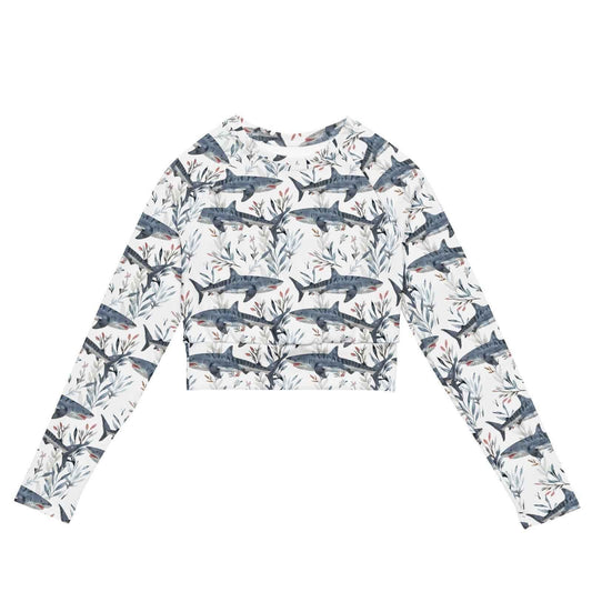Tiger Shark Bloom Long Sleeve Eco Cropped Rash Guard - Salinity Swimwear