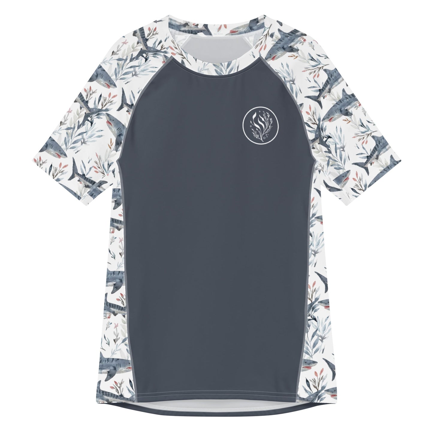 Salinity Swimwear Tiger Shark Bloom Men’s Short Sleeve Swim Shirt Rash Guard