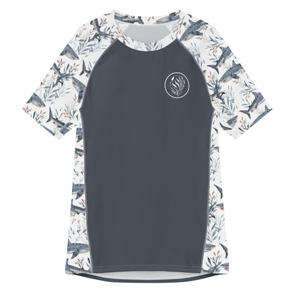 Salinity Swimwear Tiger Shark Bloom Men’s Short Sleeve Swim Shirt Rash Guard