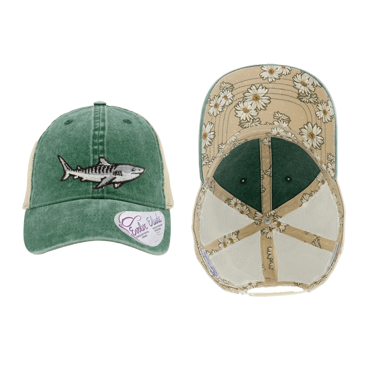 Salinity Swimwear Tiger Shark Ponytail Mesh Cap Hat