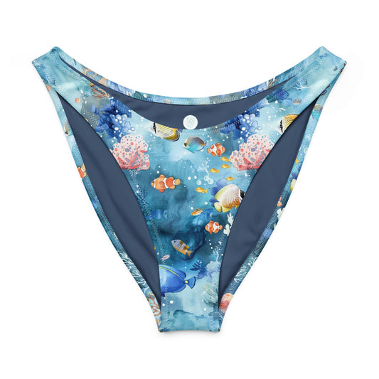 Salinity Swimwear Tropical Reef Fish Eco High - Leg Cheeky Bikini Bottom Bikini Bottom