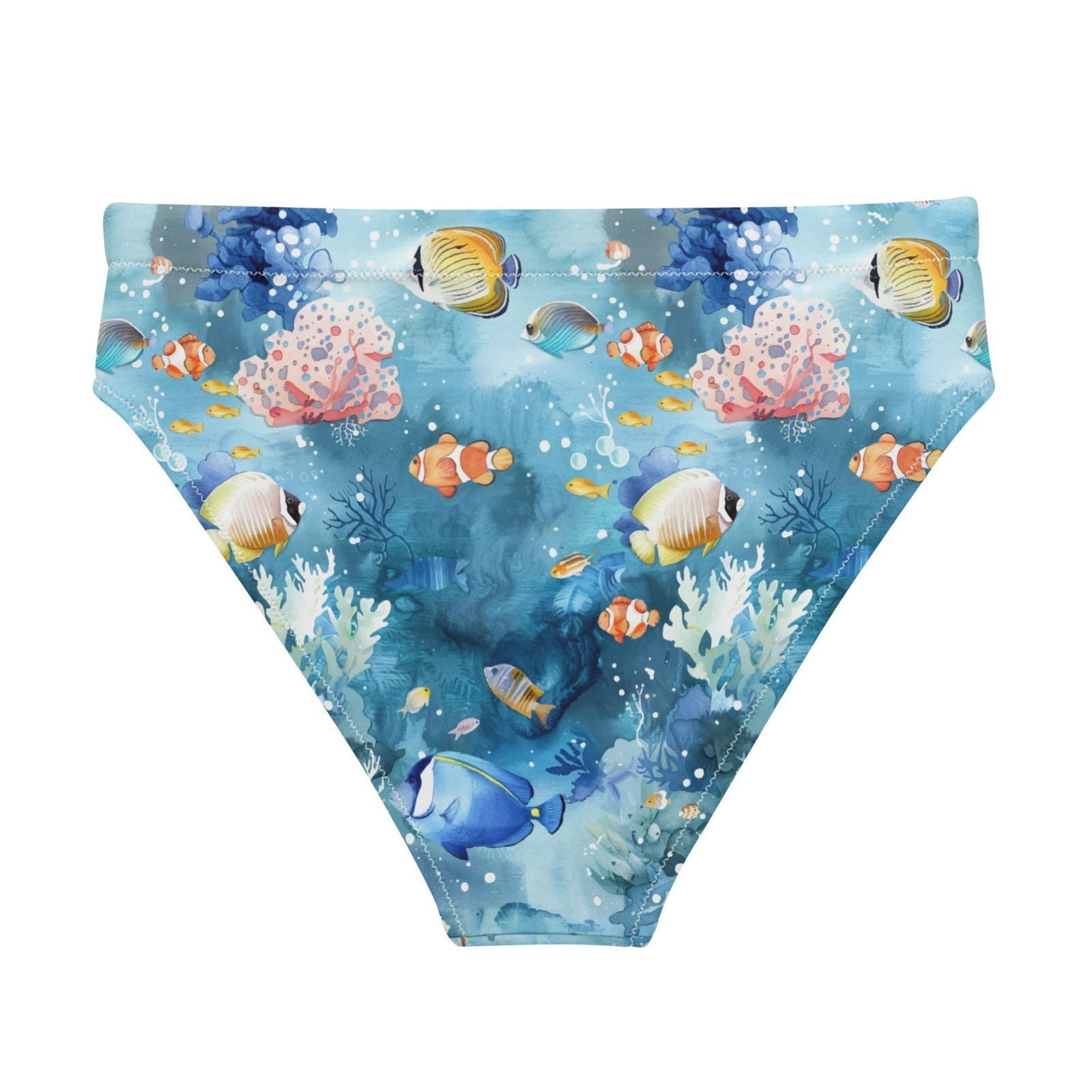 Salinity Swimwear Tropical Reef Fish Eco High - Waisted Bikini Bottom Bikini Bottom
