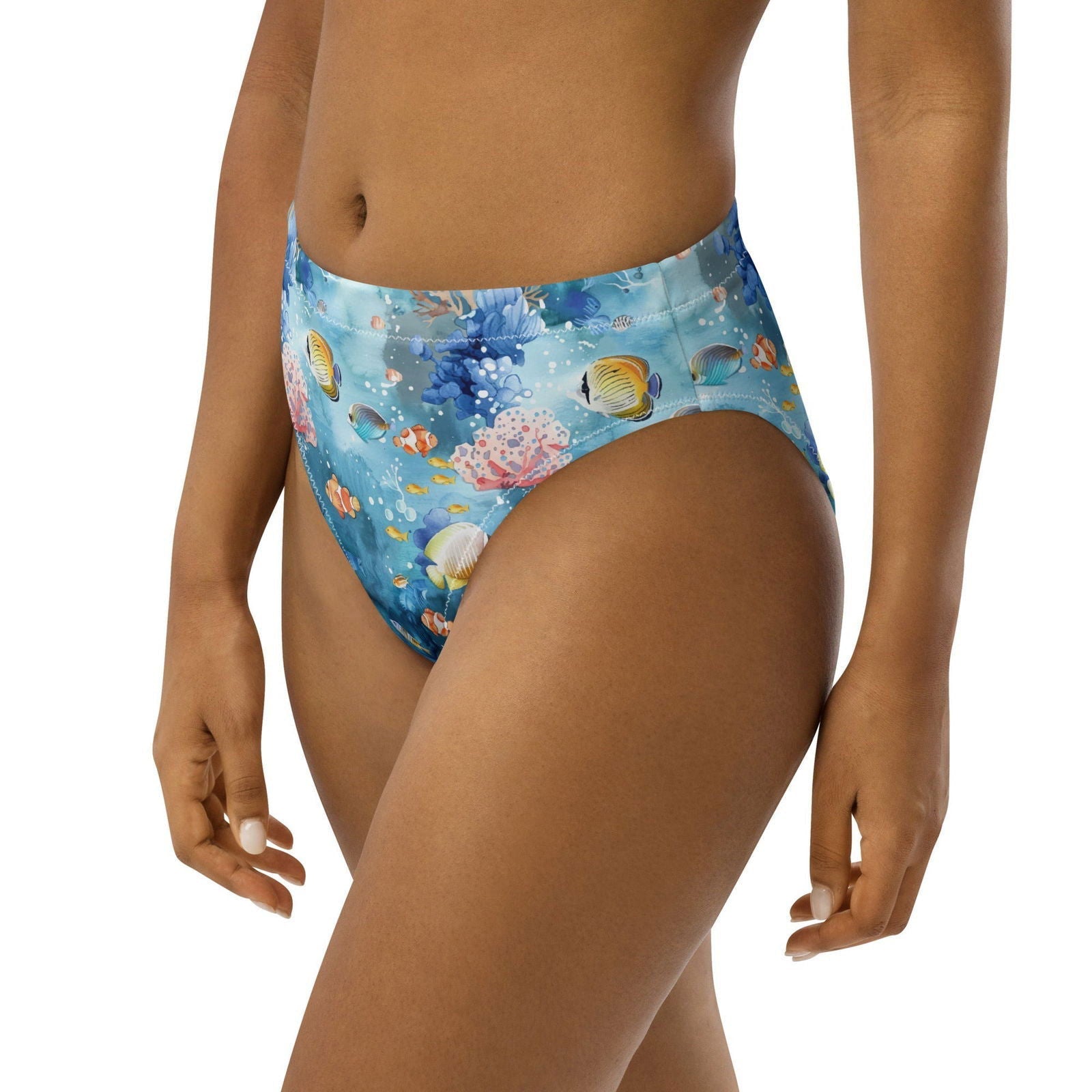 Salinity Swimwear Tropical Reef Fish Eco High - Waisted Bikini Bottom Bikini Bottom