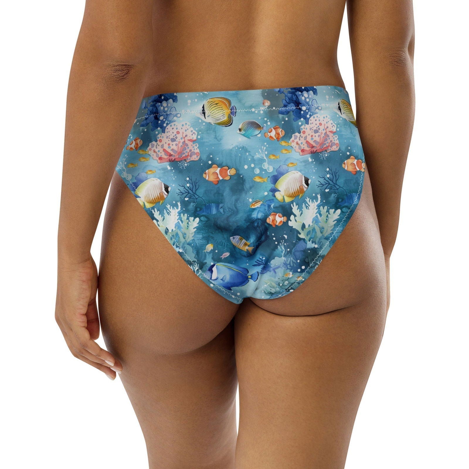 Salinity Swimwear Tropical Reef Fish Eco High - Waisted Bikini Bottom Bikini Bottom