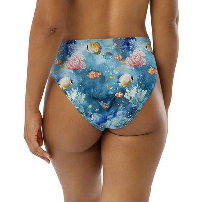 Salinity Swimwear Tropical Reef Fish Eco High - Waisted Bikini Bottom Bikini Bottom