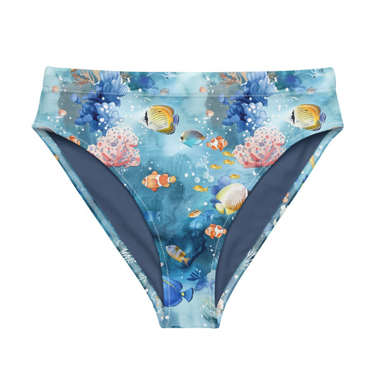 Salinity Swimwear Tropical Reef Fish Eco High - Waisted Bikini Bottom Bikini Bottom