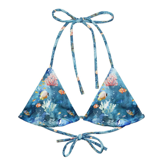Tropical Reef Fish Eco String Bikini Top - Salinity Swimwear