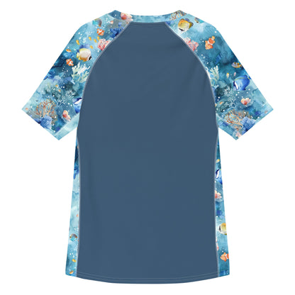 Tropical Reef Fish Men’s Short Sleeve Swim Shirt - Salinity Swimwear