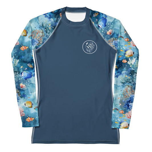 Salinity Swimwear Tropical Reef Fish Women's Rash Guard Solid Rash Guard