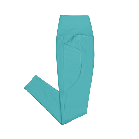 Salinity Swimwear Turquoise Eco Swim Leggings With Pockets Leggings