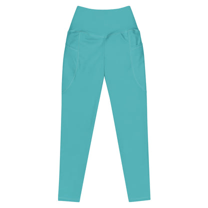 Salinity Swimwear Turquoise Eco Swim Leggings With Pockets Leggings