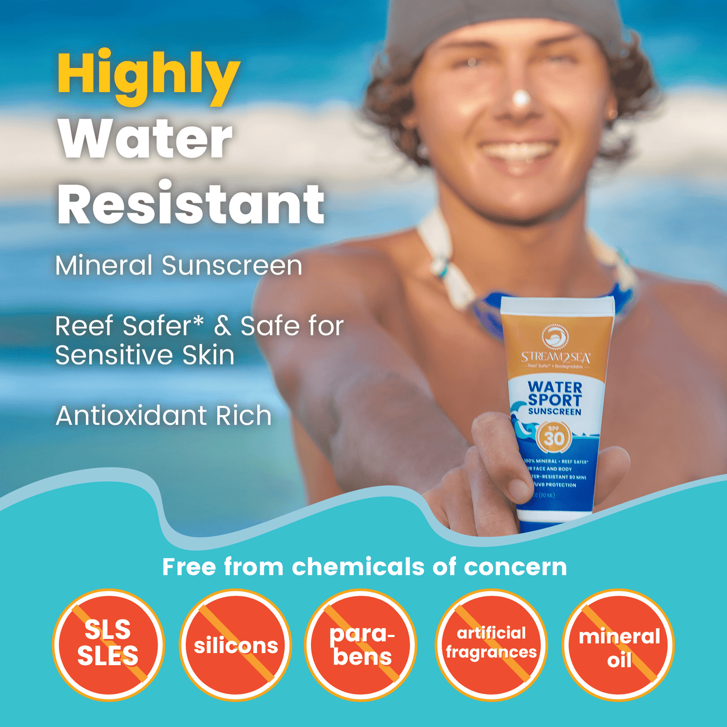 Salinity Swimwear Water Sport Sunscreen SPF 30 Sport Sunscreen SPF 30