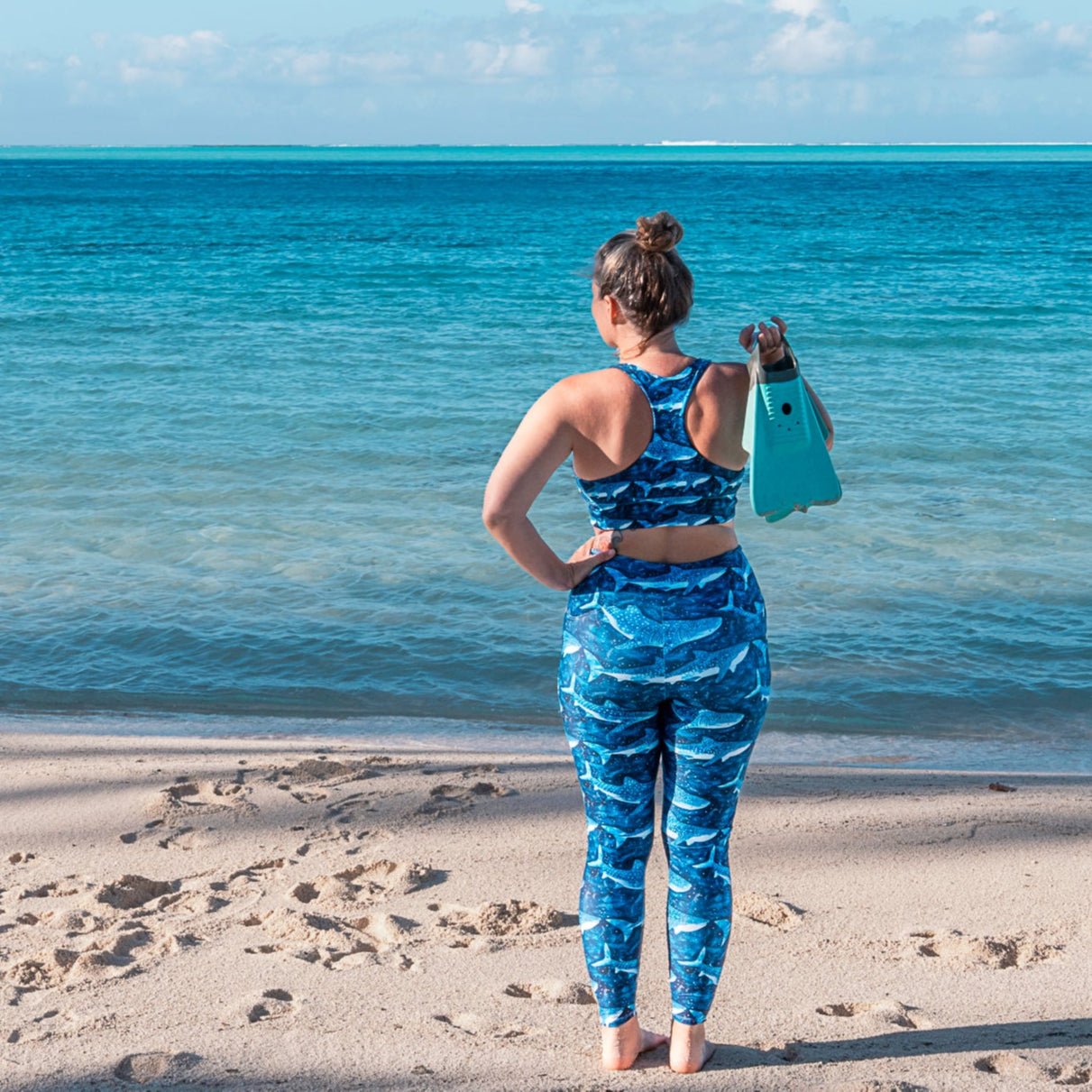 Whale Shark Dream Eco Sports Bra Top - Salinity Swimwear
