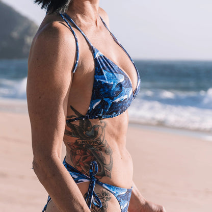 Whale Shark Dream Eco String Bikini Top - Salinity Swimwear