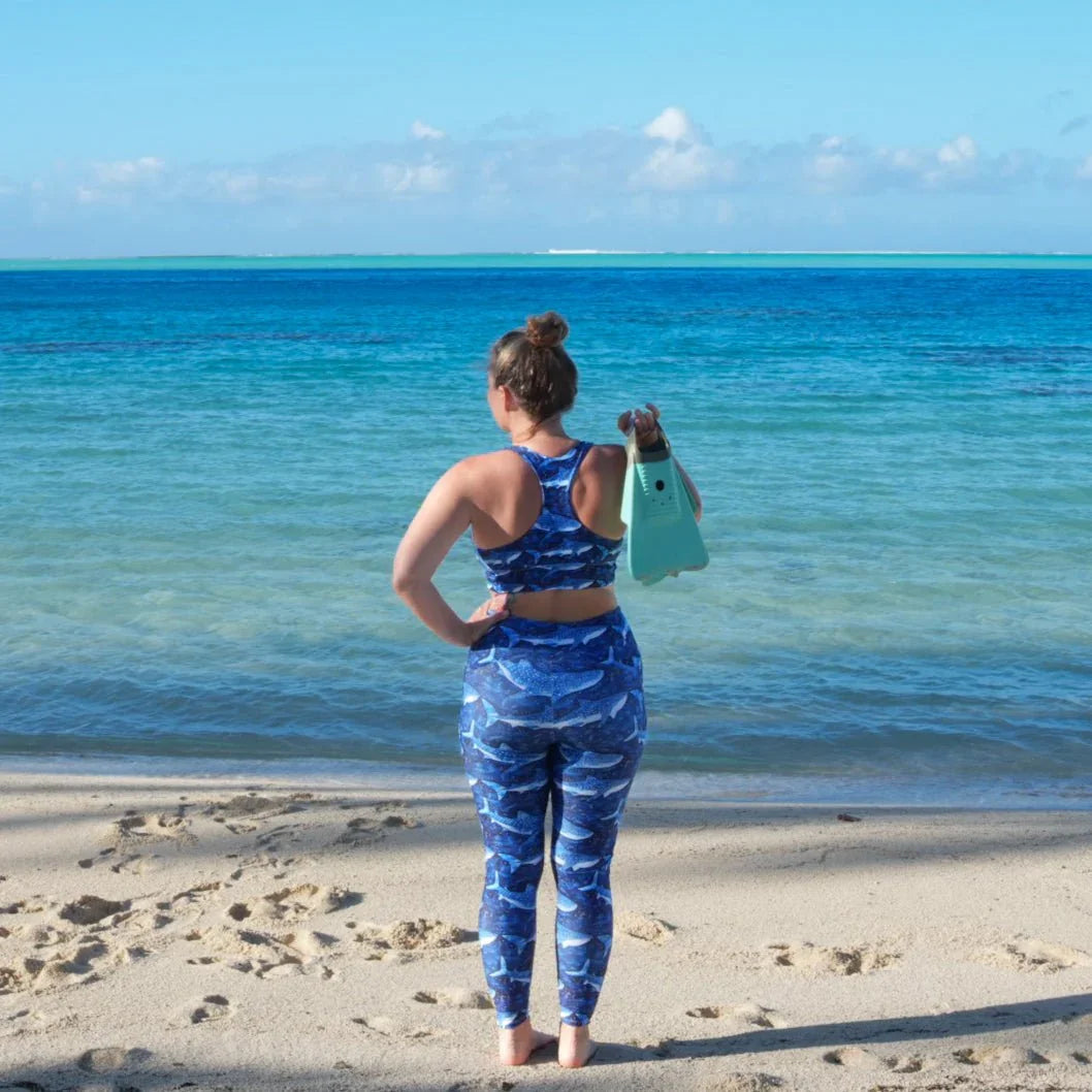 Whale Shark Dream Eco Swim Leggings With Pockets - Salinity Swimwear