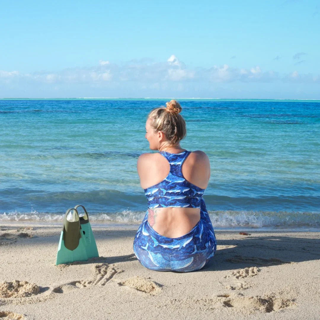 Whale Shark Dream Eco Swim Leggings With Pockets - Salinity Swimwear