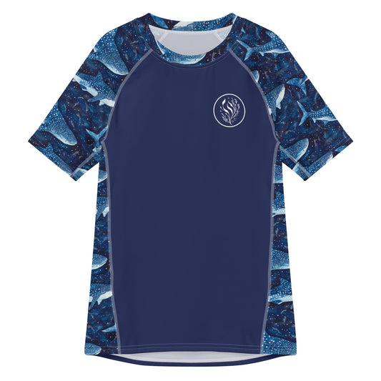 Whale Shark Dream Men’s Short Sleeve Swim Shirt - Salinity Swimwear