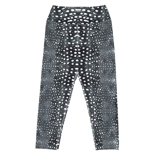 Salinity Swimwear Whale Shark Mosaic B&W Capri Swim Leggings Capri Leggings