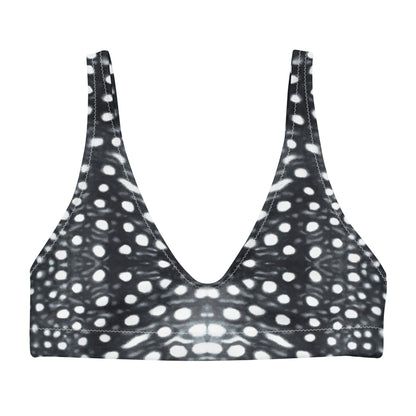 Salinity Swimwear Whale Shark Mosaic B&W Eco Bikini Top Bikini Top