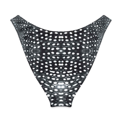 Salinity Swimwear Whale Shark Mosaic B&W Eco High - Leg Cheeky Bikini Bottom Bikini Bottom