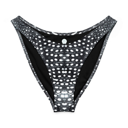 Salinity Swimwear Whale Shark Mosaic B&W Eco High - Leg Cheeky Bikini Bottom Bikini Bottom