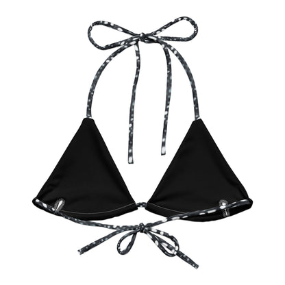 Salinity Swimwear Whale Shark Mosaic B&W Eco String Bikini Top Bikini Top