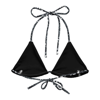 Salinity Swimwear Whale Shark Mosaic B&W Eco String Bikini Top Bikini Top