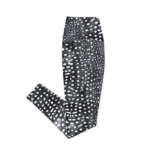 Salinity Swimwear Whale Shark Mosaic B&W Eco Swim Leggings With Pockets Leggings