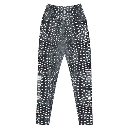 Salinity Swimwear Whale Shark Mosaic B&W Eco Swim Leggings With Pockets Leggings