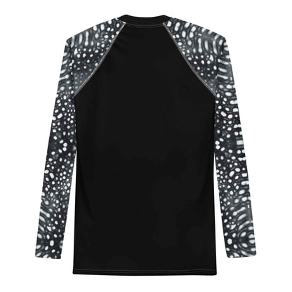 Salinity Swimwear Whale Shark Mosaic B&W Men's Rash Guard Rash Guard