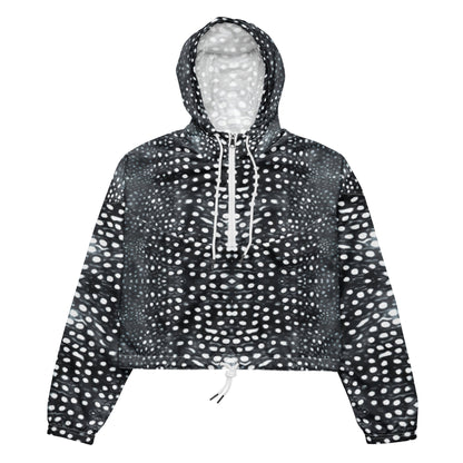 Salinity Swimwear Whale Shark Mosaic B&W Women’s Cropped Windbreaker Windbreaker