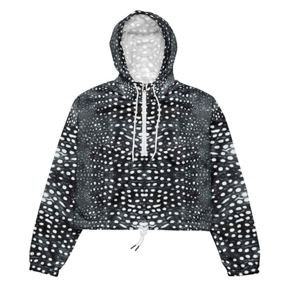 Salinity Swimwear Whale Shark Mosaic B&W Women’s Cropped Windbreaker Windbreaker