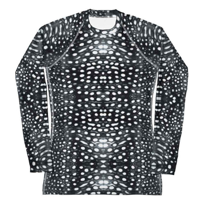 Salinity Swimwear Whale Shark Mosaic B&W Women's Rash Guard Rash Guard