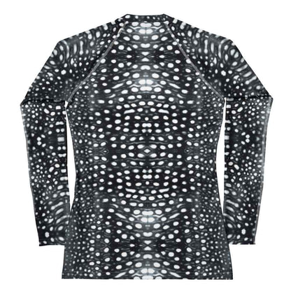 Salinity Swimwear Whale Shark Mosaic B&W Women's Rash Guard Rash Guard