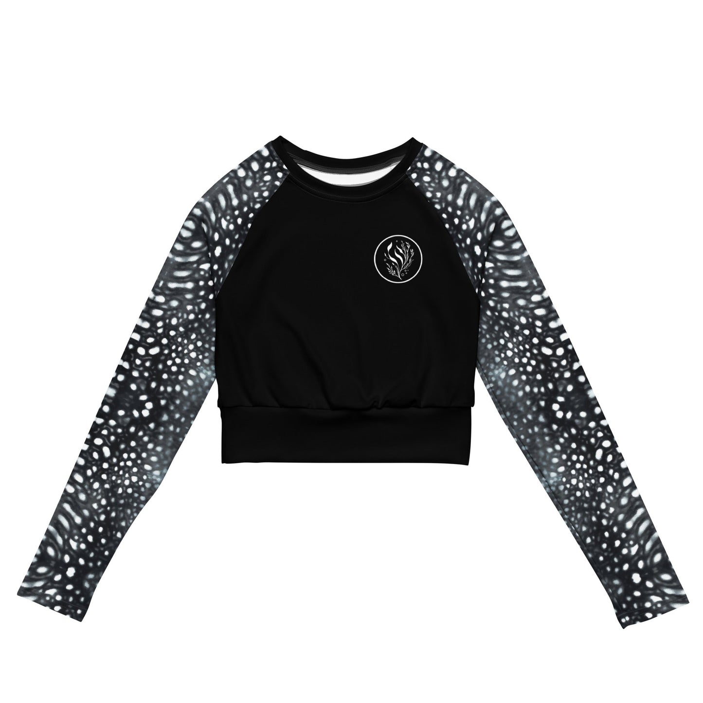 Salinity Swimwear Whale Shark Mosaic Eco Cropped Rash Guard Solid Cropped Rash Guard