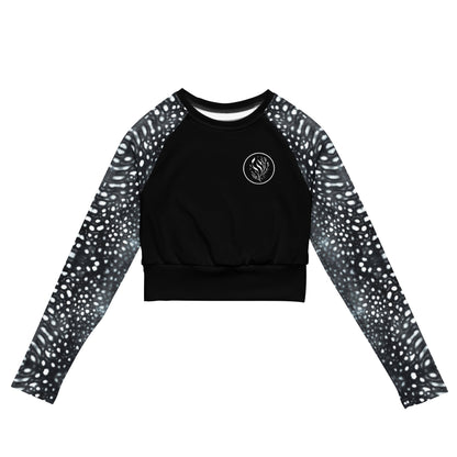 Salinity Swimwear Whale Shark Mosaic Eco Cropped Rash Guard Solid Cropped Rash Guard