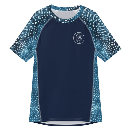 Whale Shark Mosaic Men’s Short Sleeve Swim Shirt - Salinity Swimwear