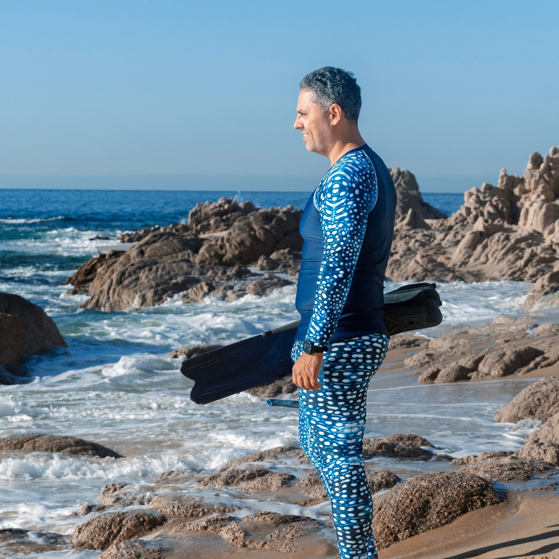 Salinity Swimwear Whale Shark Mosaic Men's Swim Leggings Leggings