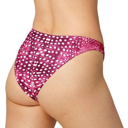 Salinity Swimwear Whale Shark Mosaic Pink Eco High - Leg Cheeky Bikini Bottom Bikini Bottom