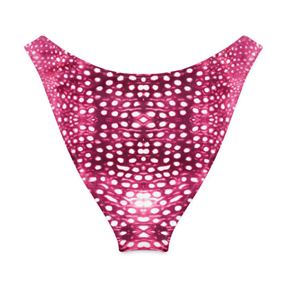 Salinity Swimwear Whale Shark Mosaic Pink Eco High - Leg Cheeky Bikini Bottom Bikini Bottom