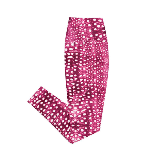 Salinity Swimwear Whale Shark Mosaic Pink Eco Swim Leggings With Pockets Leggings