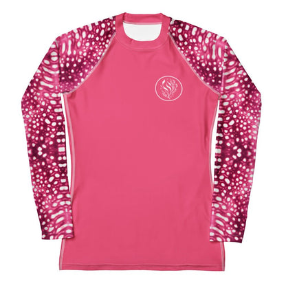 Salinity Swimwear Whale Shark Mosaic Pink Women's Rash Guard Solid Rash Guard