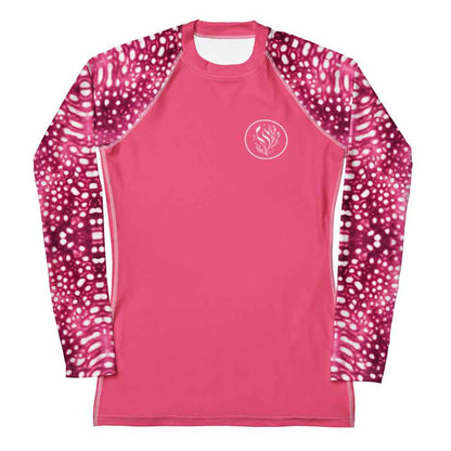 Salinity Swimwear Whale Shark Mosaic Pink Women's Rash Guard Solid Rash Guard